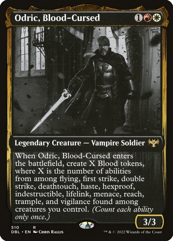 2022 Innistrad: Double Feature Odric, Blood-Cursed #510 rare card image