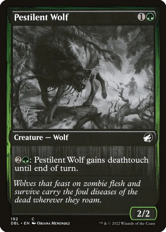 2022 Innistrad: Double Feature Pestilent Wolf common #192 common card image