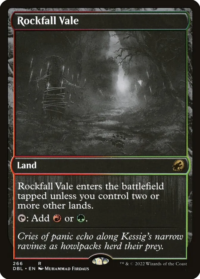 2022 Innistrad: Double Feature Rockfall Vale #266 rare card image