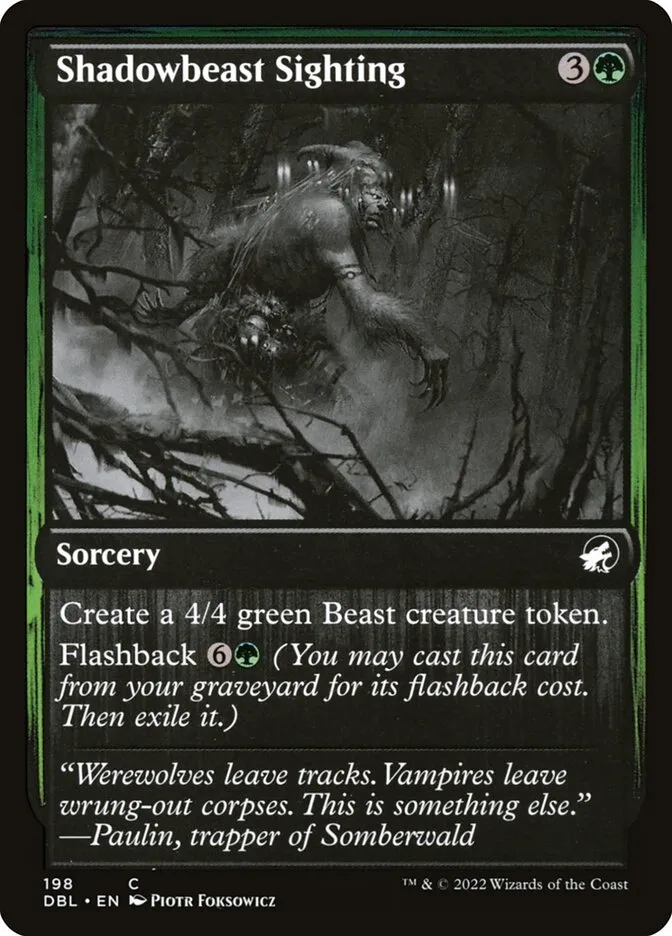 2022 Innistrad: Double Feature Shadowbeast Sighting common #198 common card image