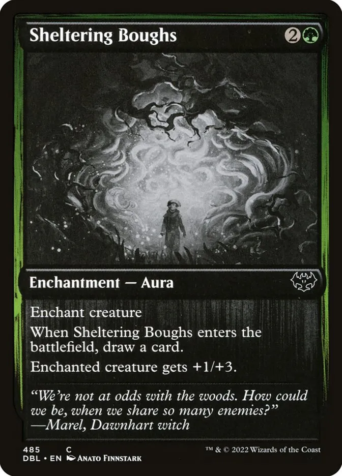 2022 Innistrad: Double Feature Sheltering Boughs common #485 common card image