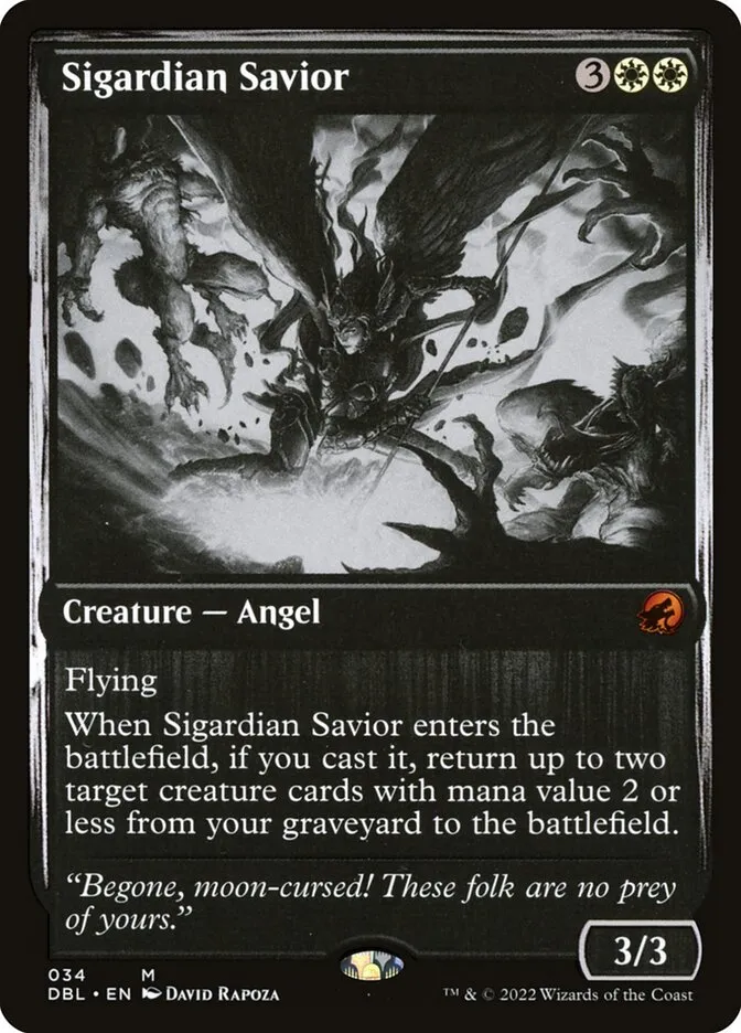 2022 Innistrad: Double Feature Sigardian Savior mythic #34 mythic card image