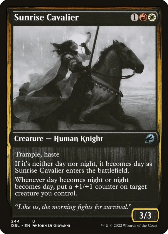 2022 Innistrad: Double Feature Sunrise Cavalier #244 uncommon card image
