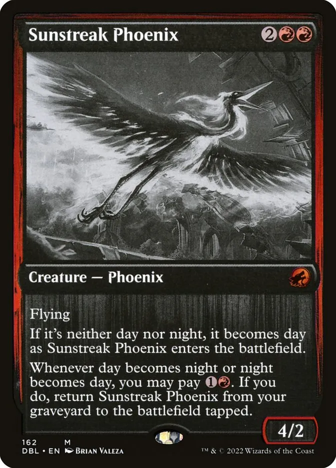 2022 Innistrad: Double Feature Sunstreak Phoenix #162 mythic card image
