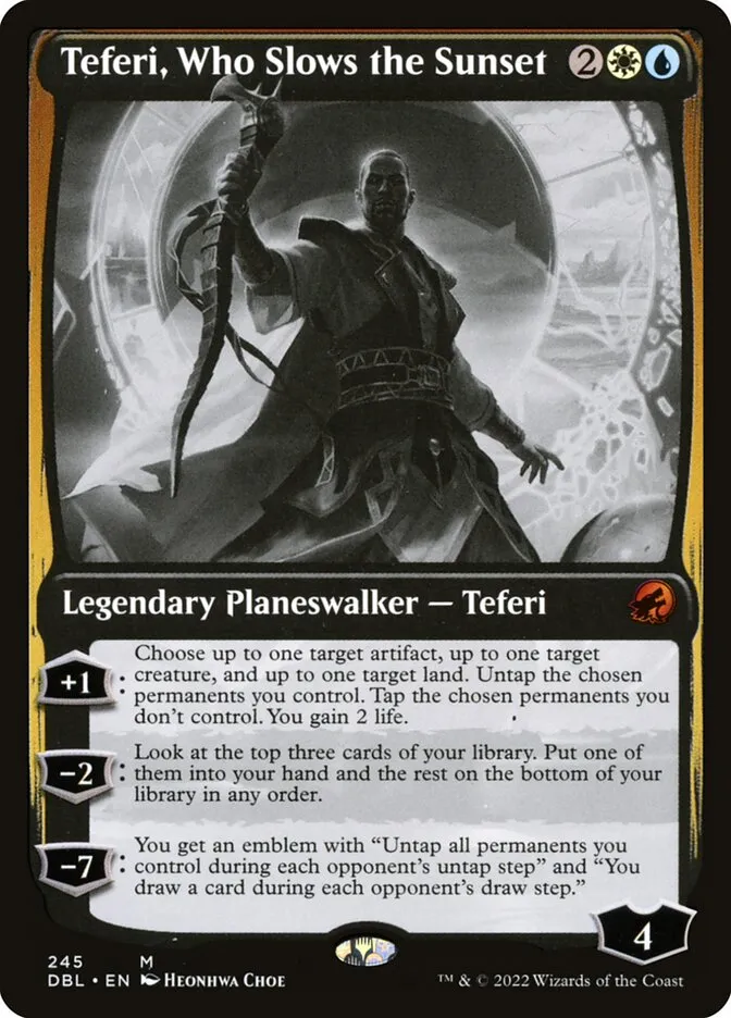 2022 Innistrad: Double Feature Teferi, Who Slows the Sunset #245 mythic card image