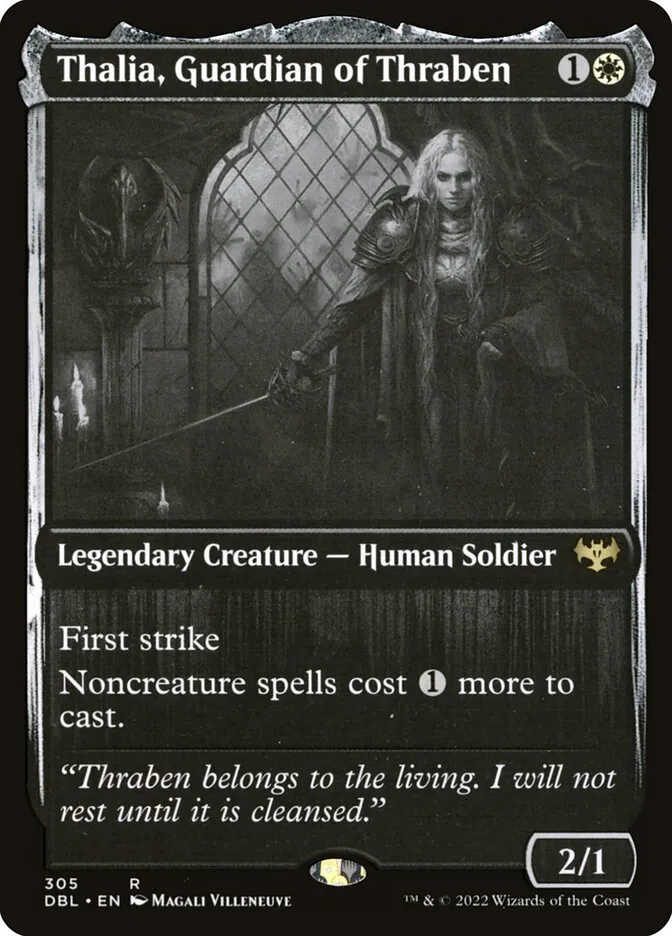 2022 Innistrad: Double Feature Thalia, Guardian of Thraben #305 rare card image