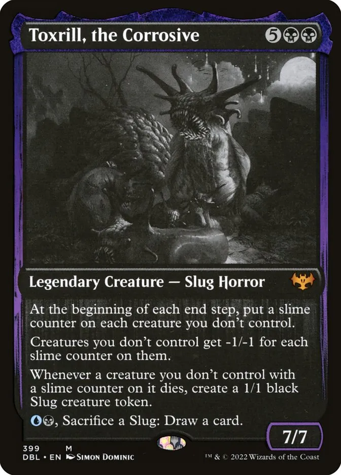 2022 Innistrad: Double Feature Toxrill, the Corrosive [Foil] mythic #399 mythic card image
