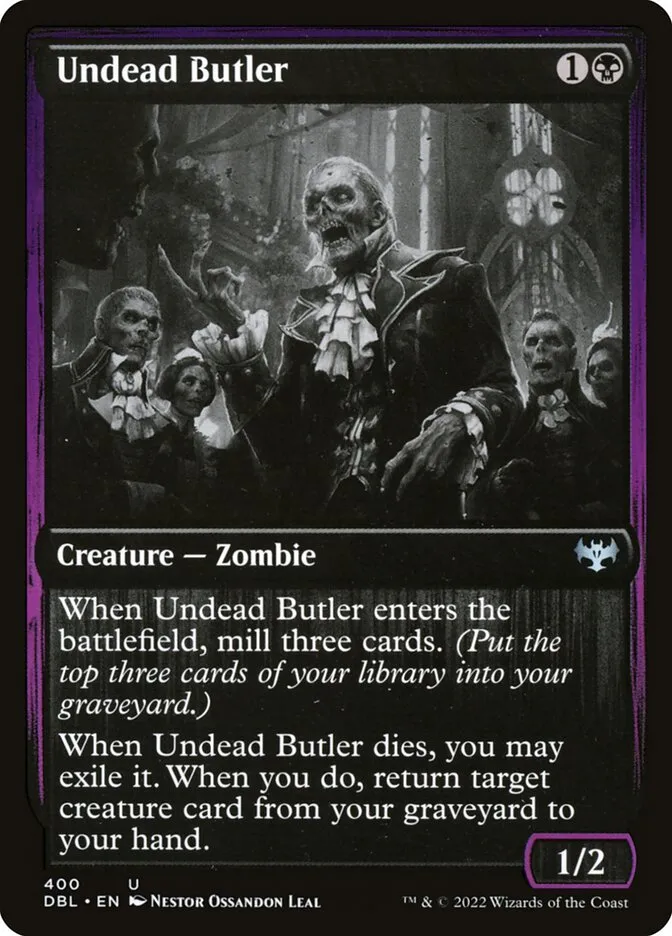 2022 Innistrad: Double Feature Undead Butler #400 uncommon card image