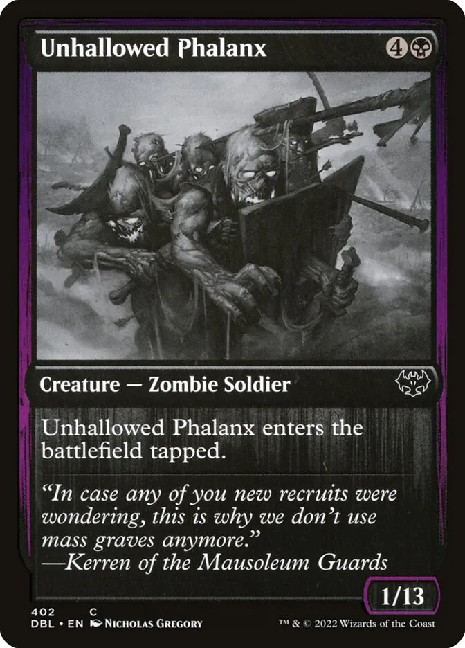 2022 Innistrad: Double Feature Unhallowed Phalanx #402 common card image