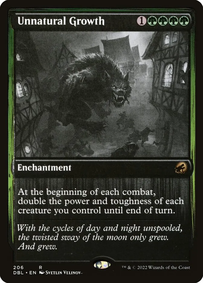 2022 Innistrad: Double Feature Unnatural Growth [Foil] rare #206 rare card image