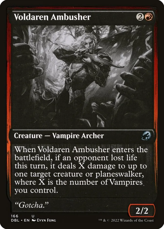 2022 Innistrad: Double Feature Voldaren Ambusher #166 uncommon card image