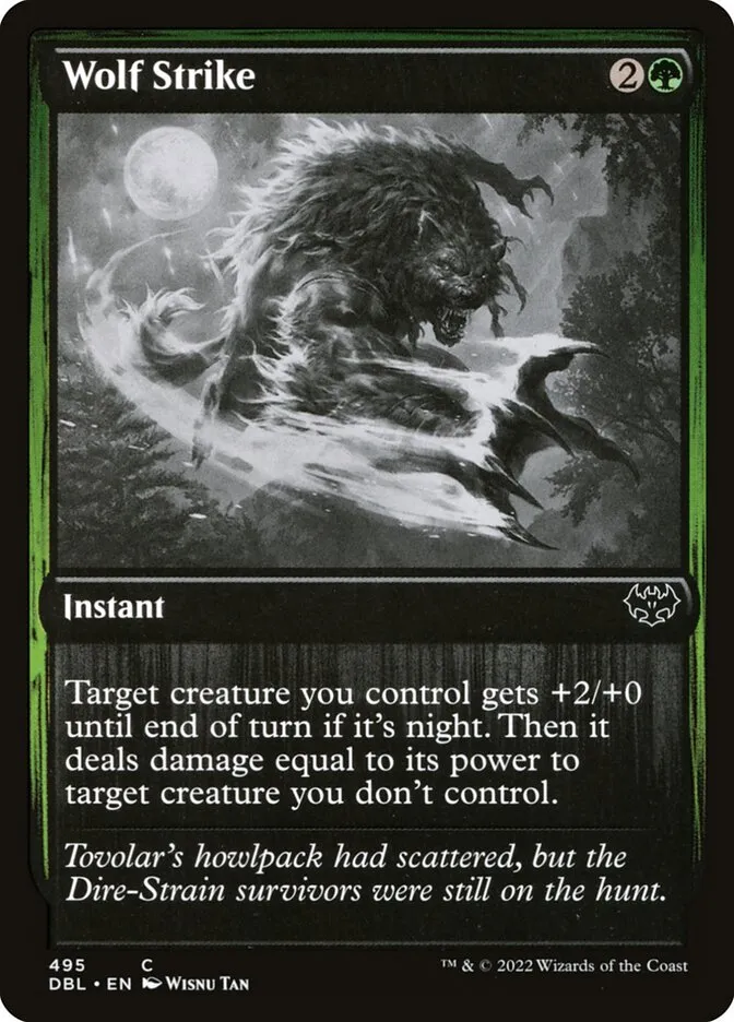 2022 Innistrad: Double Feature Wolf Strike common #495 common card image