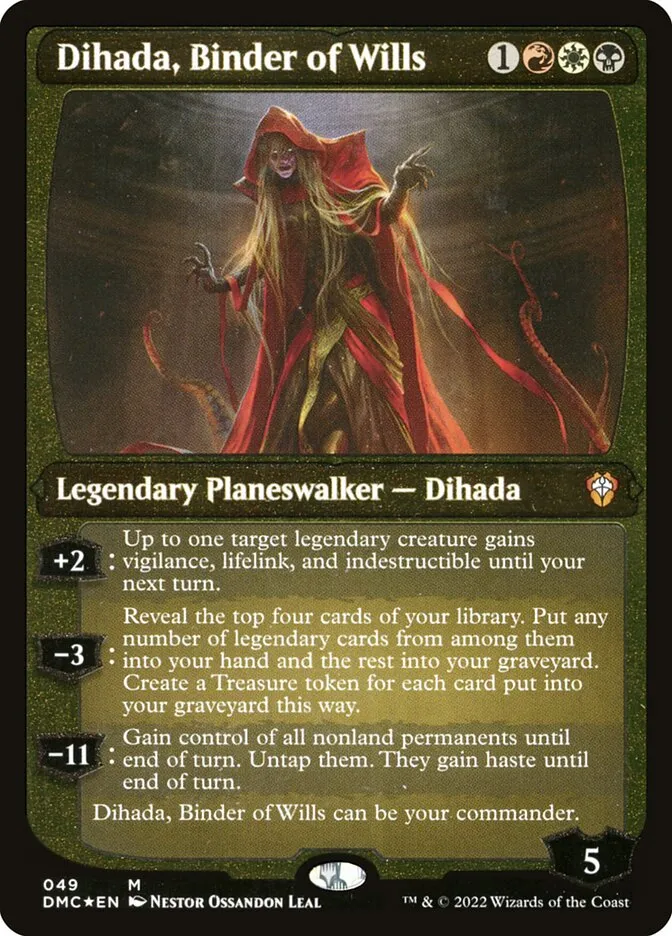 2022 Dominaria United Commander Dihada, Binder of Wills #49 mythic card image