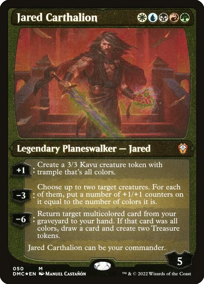 2022 Dominaria United Commander Jared Carthalion #50 mythic card image