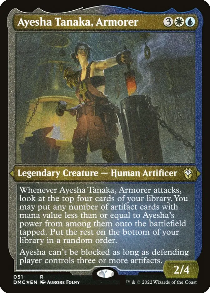 2022 Dominaria United Commander Ayesha Tanaka, Armorer #51 rare card image