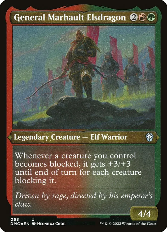 2022 Dominaria United Commander General Marhault Elsdragon #53 uncommon card image