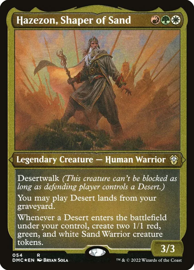 2022 Dominaria United Commander Hazezon, Shaper of Sand #54 rare card image