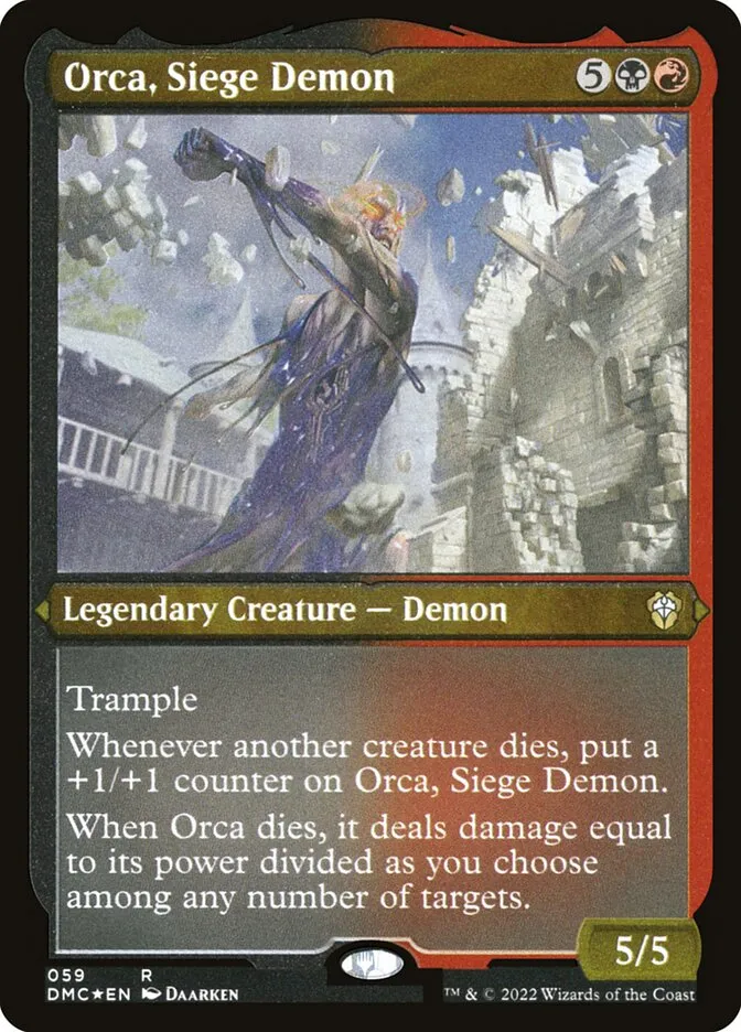 2022 Dominaria United Commander Orca, Siege Demon #59 rare card image