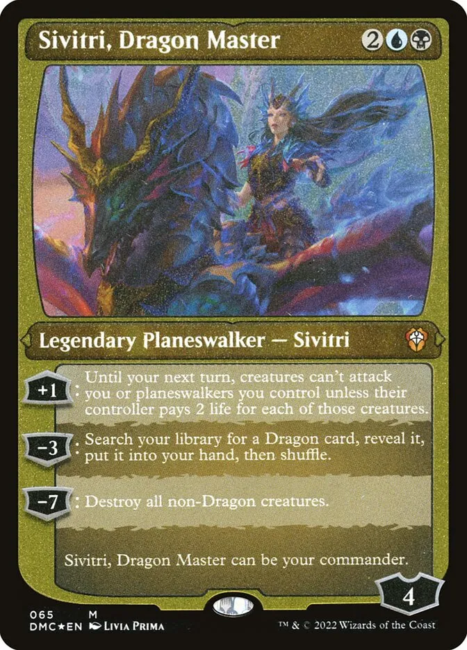 2022 Dominaria United Commander Sivitri, Dragon Master #65 mythic card image