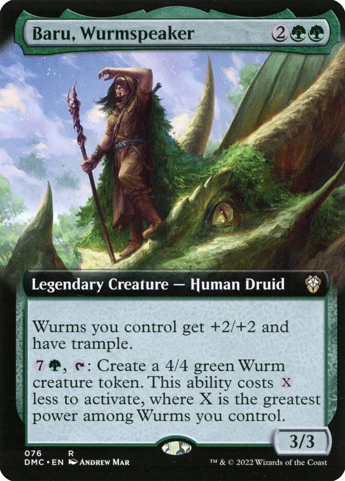 2022 Dominaria United Commander Baru, Wurmspeaker #76 rare card image