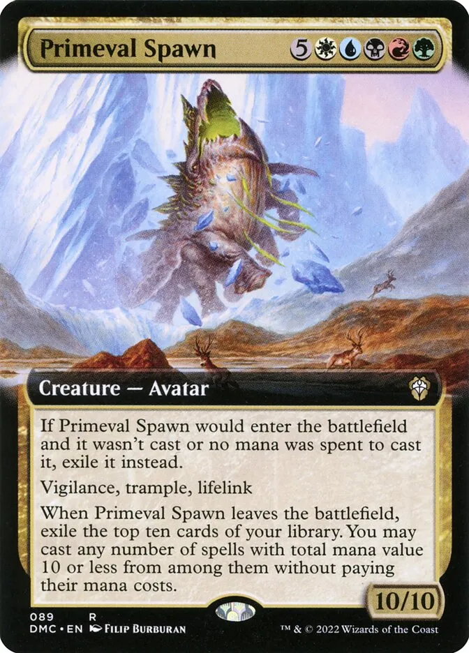 2022 Dominaria United Commander Primeval Spawn #89 rare card image