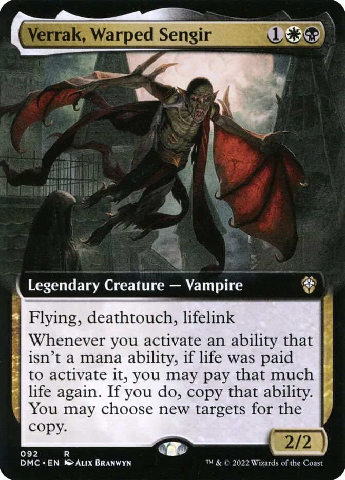 2022 Dominaria United Commander Verrak, Warped Sengir #92 rare card image