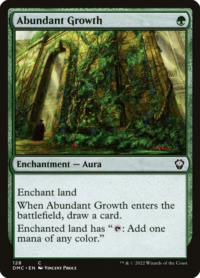 2022 Dominaria United Commander Abundant Growth #128 common card image