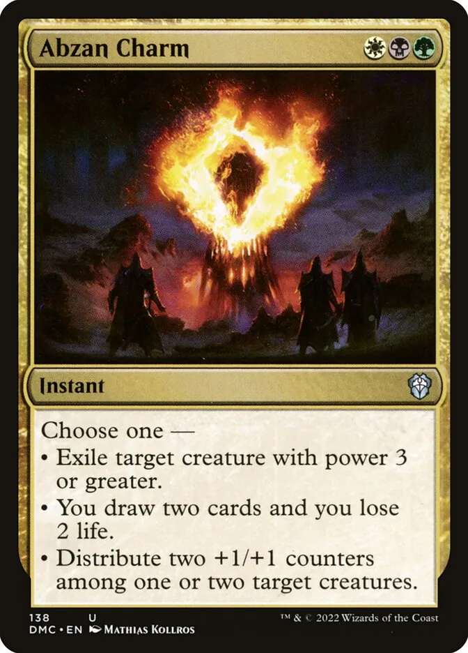 2022 Dominaria United Commander Abzan Charm #138 uncommon card image