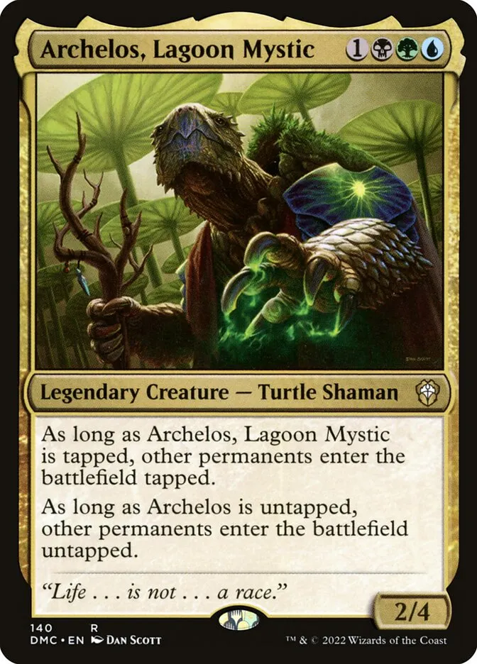 2022 Dominaria United Commander Archelos, Lagoon Mystic #140 rare card image