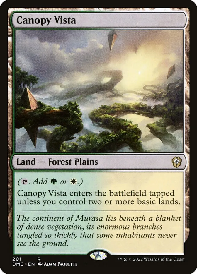 2022 Dominaria United Commander Canopy Vista #201 rare card image