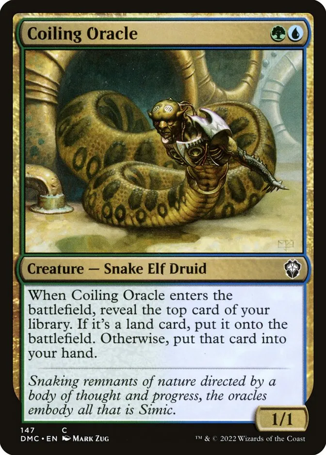 2022 Dominaria United Commander Coiling Oracle #147 common card image