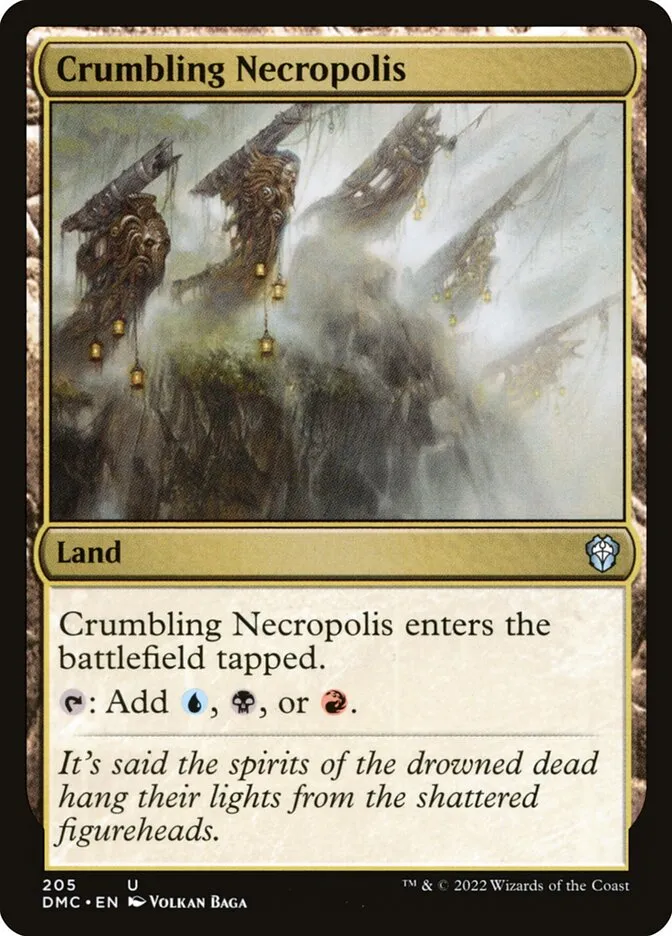 2022 Dominaria United Commander Crumbling Necropolis #205 uncommon card image