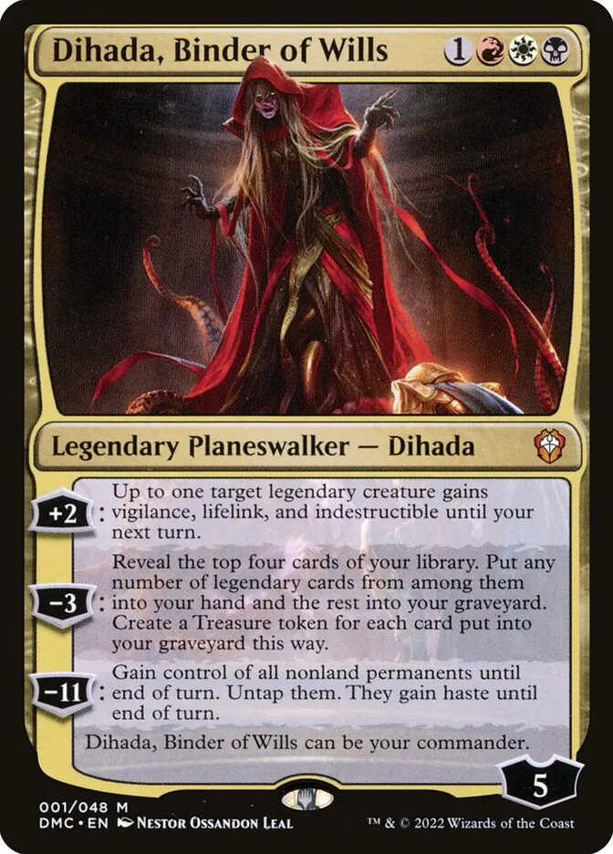 2022 Dominaria United Commander Dihada, Binder of Wills mythic #1 mythic card image
