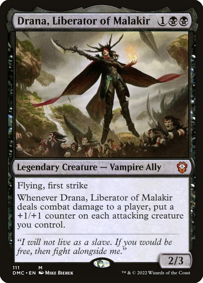 2022 Dominaria United Commander Drana, Liberator of Malakir #111 mythic card image