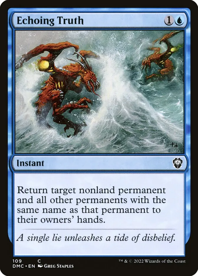 2022 Dominaria United Commander Echoing Truth #109 common card image