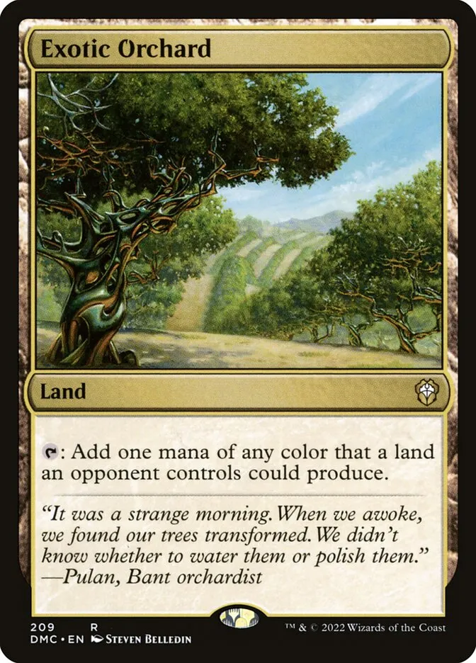 2022 Dominaria United Commander Exotic Orchard #209 rare card image