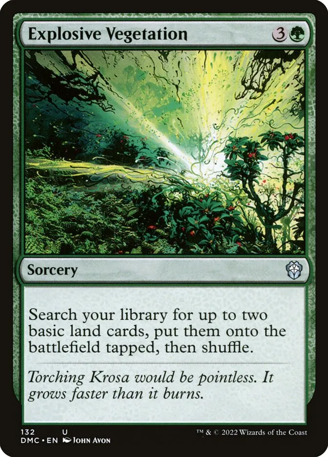 2022 Dominaria United Commander Explosive Vegetation #132 uncommon card image