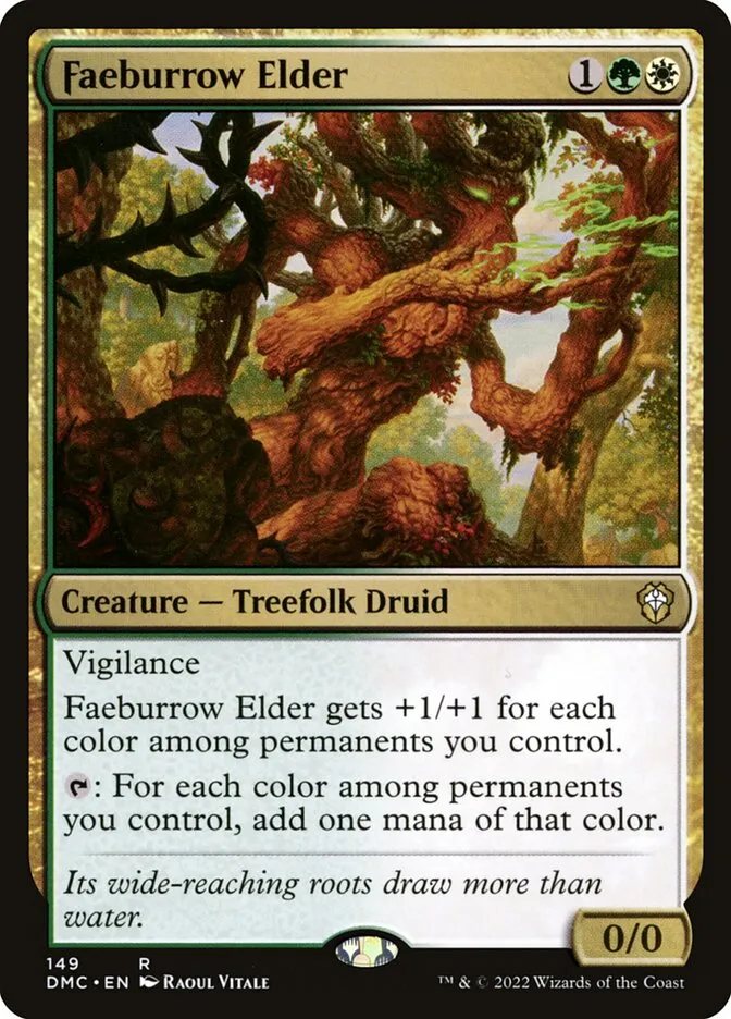 2022 Dominaria United Commander Faeburrow Elder #149 rare card image