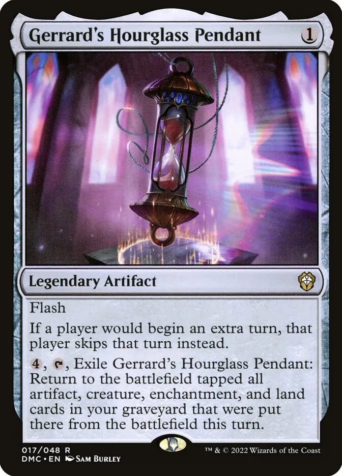 2022 Dominaria United Commander Gerrard's Hourglass Pendant rare #17 rare card image