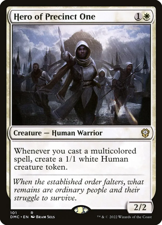 2022 Dominaria United Commander Hero of Precinct One rare #101 rare card image