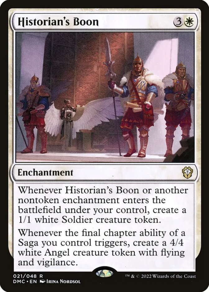 2022 Dominaria United Commander Historian's Boon rare #21 rare card image