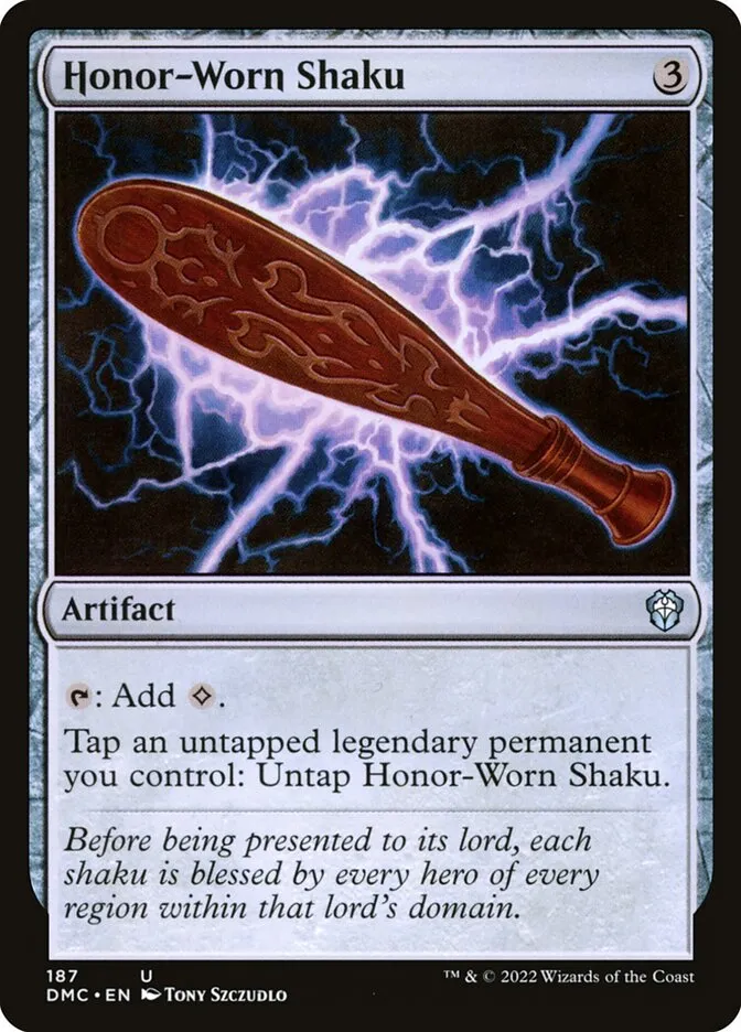 2022 Dominaria United Commander Honor-Worn Shaku #187 uncommon card image