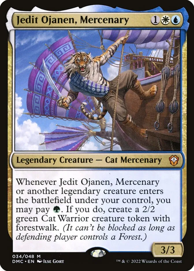 2022 Dominaria United Commander Jedit Ojanen, Mercenary mythic #34 mythic card image