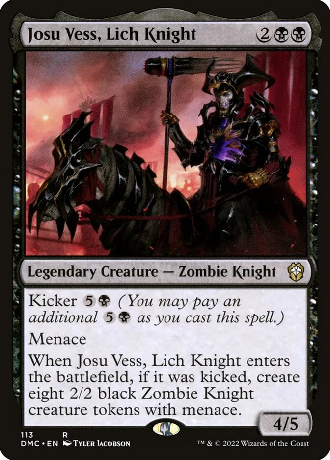 2022 Dominaria United Commander Josu Vess, Lich Knight #113 rare card image