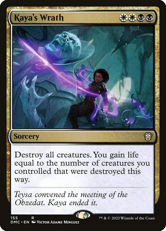 2022 Dominaria United Commander Kaya's Wrath #155 rare card image