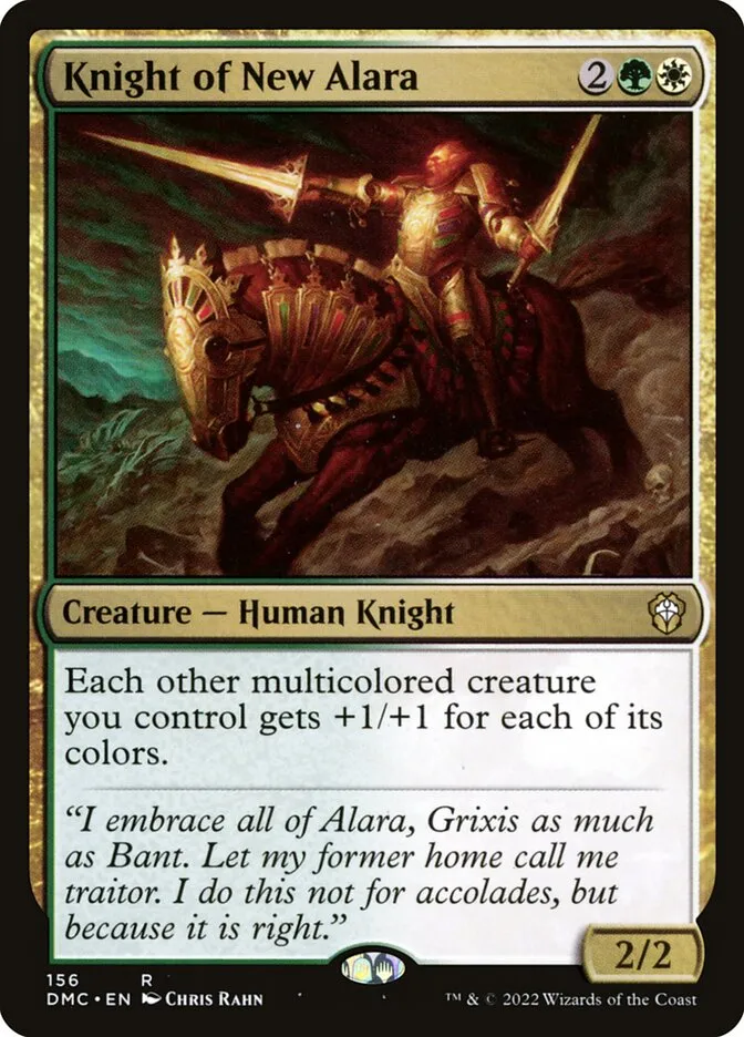 2022 Dominaria United Commander Knight of New Alara #156 rare card image