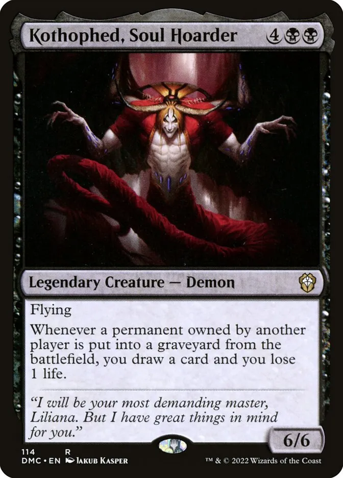2022 Dominaria United Commander Kothophed, Soul Hoarder #114 rare card image