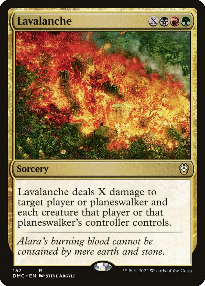 2022 Dominaria United Commander Lavalanche #157 rare card image