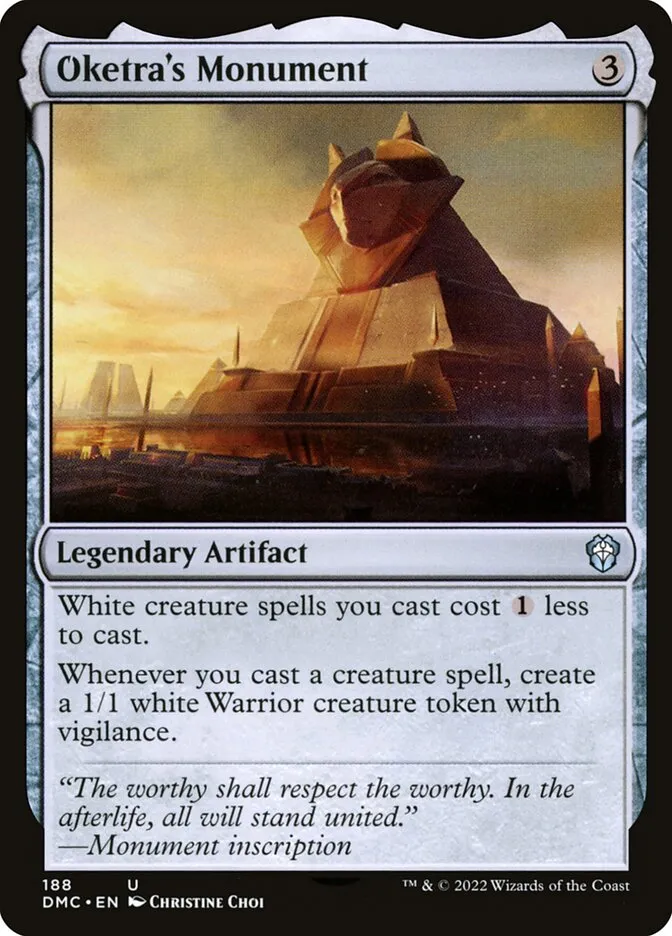 2022 Dominaria United Commander Oketra's Monument #188 uncommon card image