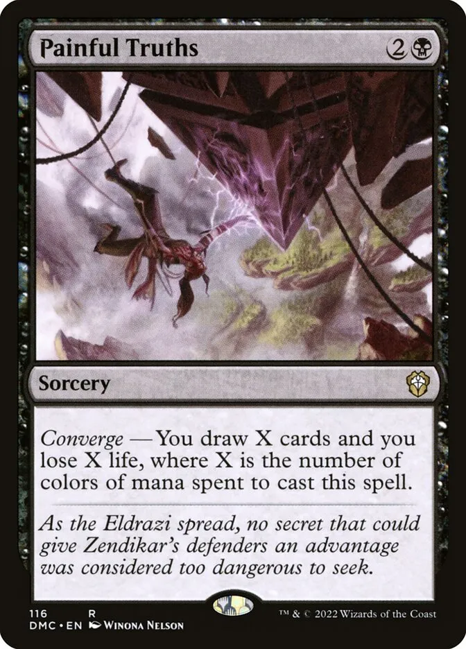 2022 Dominaria United Commander Painful Truths #116 rare card image